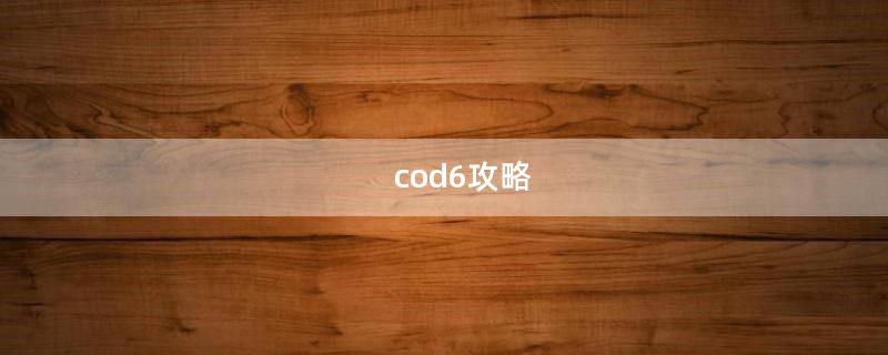 cod6攻略（cod6重制版攻略）